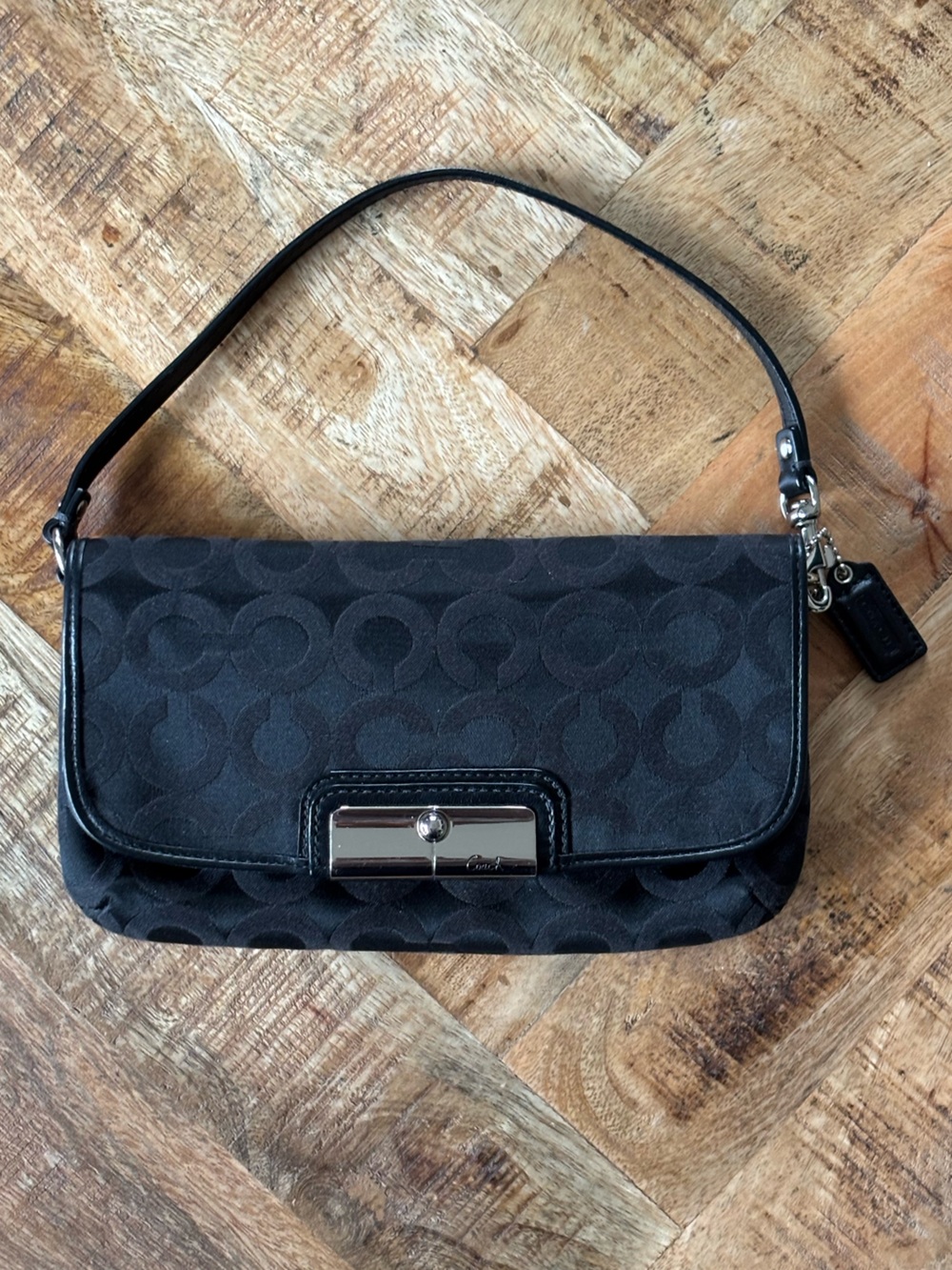 🖤Y2K COACH Kristin Op Art Large Wristlet Mini Bag